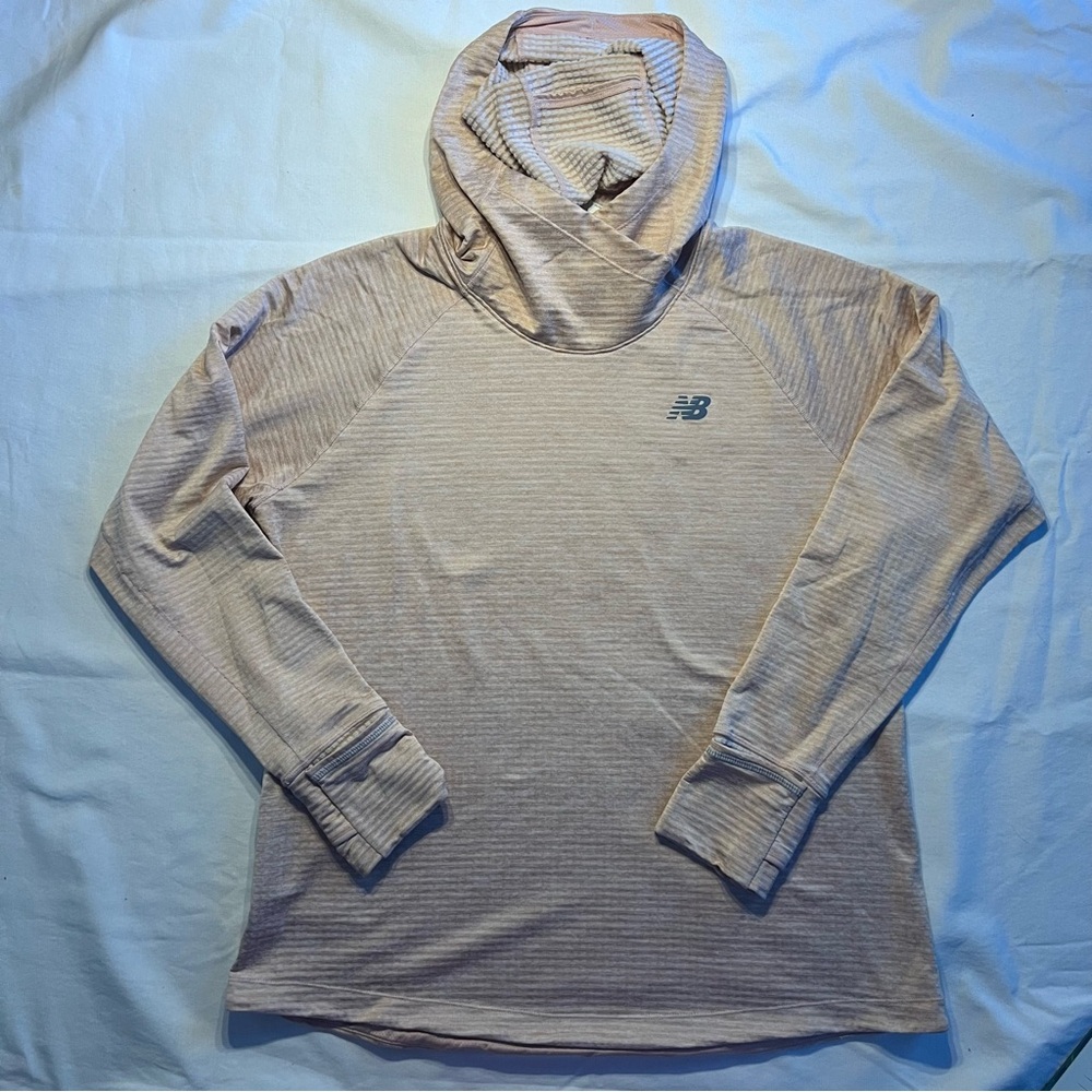 New Balance Women's Striped Hoodie Muted Pink Size XL